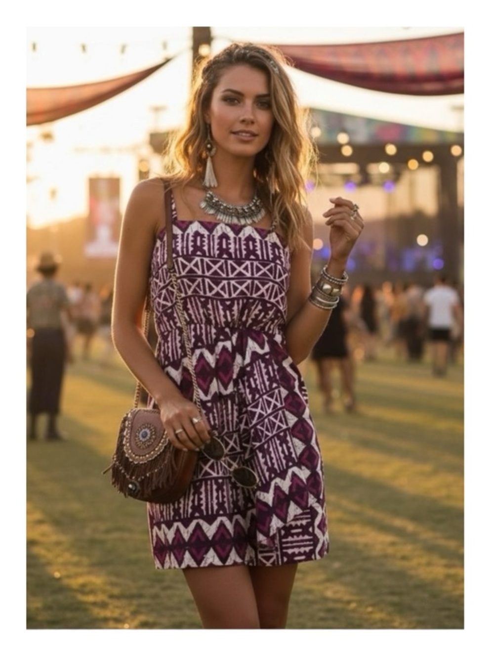 Yoana Baraschi x Anthropologie  Tribal Print Faux Wrap Mini Dress  Pink Red 8 - Picture 15 of 16